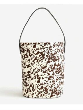 NWT J. Crew Berkeley Bucket Bag in Leather and Calf Hair